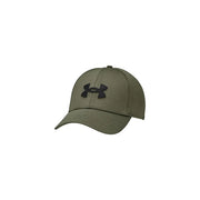 Under Armour Herrenkappe in Olivgrün mit schwarzem Logo, Vorderansicht