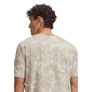 Under Armour men beige and white tie-dye regular fit short-sleeved t-shirt in cotton blend material