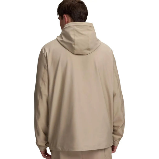 Under Armour men beige woven full zip hoodie sweatshirt with sleek minimalist design and smooth fabric