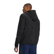 Under Armour men black fleece hoodie sweatshirt with textured heathered fabric and subtle tonal stitching details