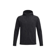 Under Armour men black fleece hoodie sweatshirt with textured fabric finish and front zip-up closure