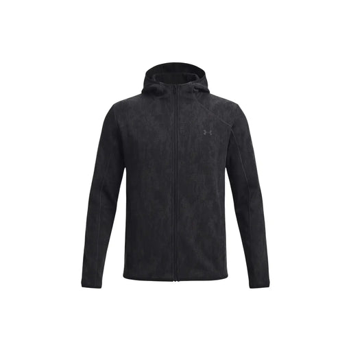 Under Armour Sweat à capuche noir pour homme en polaire texturée avec fermeture éclair sur le devant