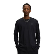 Under armour men white cotton t shirt classic long sleeve with black long-sleeved design and subtle chest logo