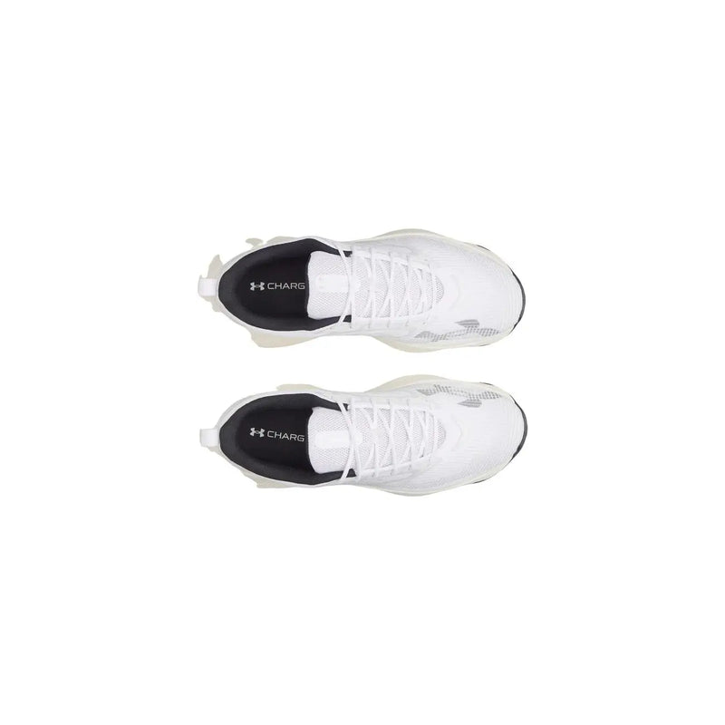 Under armour Weiße Herren-Sneaker aus Textil mit schwarzen Akzenten und Mesh-Details, klassisches Gummisohlen-Design