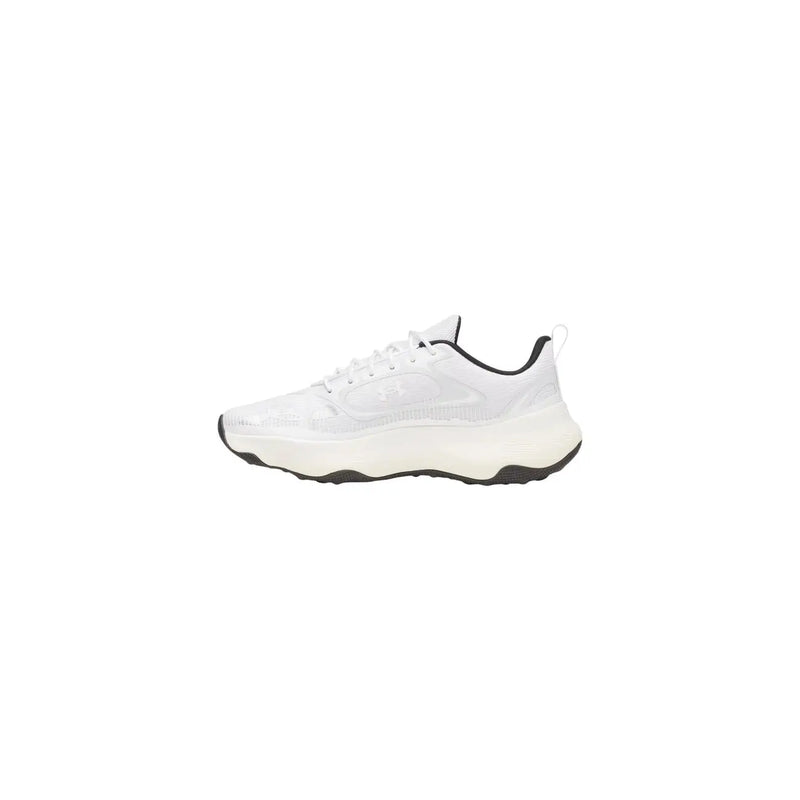 Under Armour Weiße Herren-Sneaker aus Textil mit schwarzen Akzenten und transparentem Mesh-Obermaterial sowie klobiger Sohle