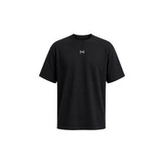Under Armour mens black cotton t shirt classic fit with a small white logo on the chest