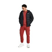 Under Armour puffer jacket for men in black with quilted design and logo on chest, front view