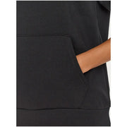 Under armour women’s black fleece hoodie with front pocket and ribbed hem for casual and athletic wear
