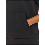 Under armour women’s black fleece hoodie with front pocket and ribbed hem for casual and athletic wear