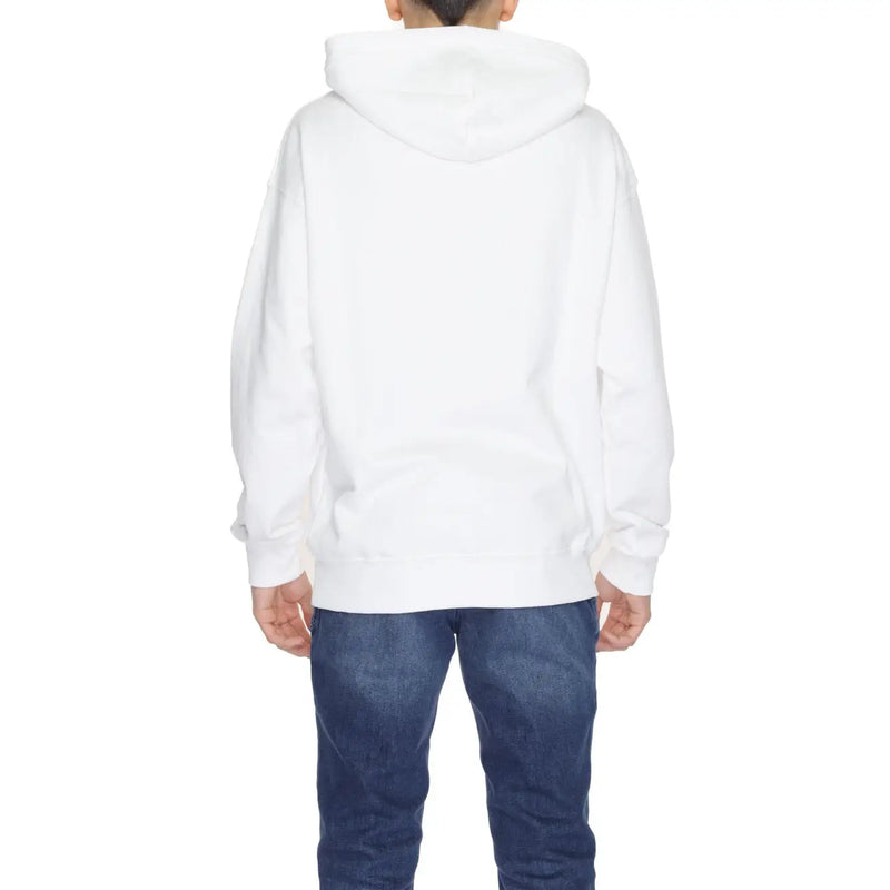 Underclub men’s white hooded sweatshirt with soft casual fit ribbed cuffs made of 100% cotton