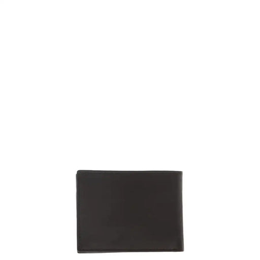 Black leather ungaro brown mens wallet with minimalist rectangular design and interior pockets for organization