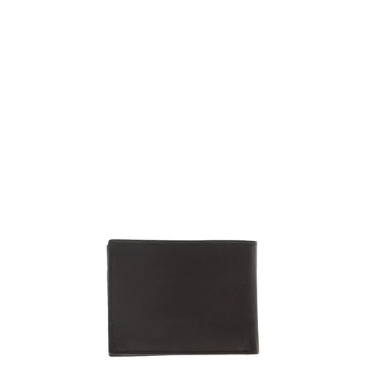 Black leather ungaro brown mens wallet with minimalist rectangular design and interior pockets for organization