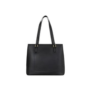 Valentino bags women black leather tote bag with gold-tone hardware and front pocket synthetic shoulder bag