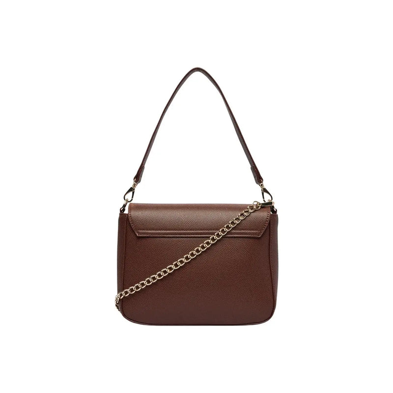 Valentino bags women brown textured leather crossbody bag with gold-tone chain strap and matching shoulder handle