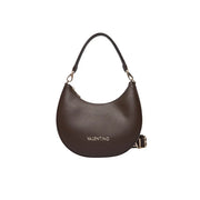 Brown textured leather Valentino hobo bag with gold-tone logo and adjustable strap for women by Valentino Bags