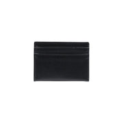 Black leather Valentino women wallet with textured surface and stitched edges showing side pockets size W10.5