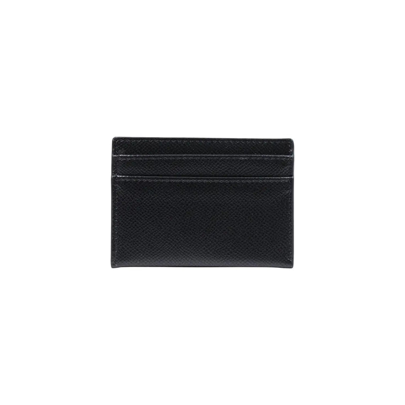 Black leather Valentino women wallet with textured surface and stitched edges showing side pockets size W10.5