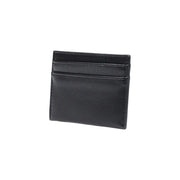 Black textured leather Valentino bags women wallet with stitched edges and multiple slots side pockets size W10.5