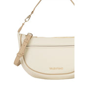 Cream-colored Valentino beige shoulder bag with smooth leather finish and adjustable strap for versatile use