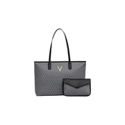Sac cabas Valentino beige en polyuréthane avec logo V doré et top poignées
