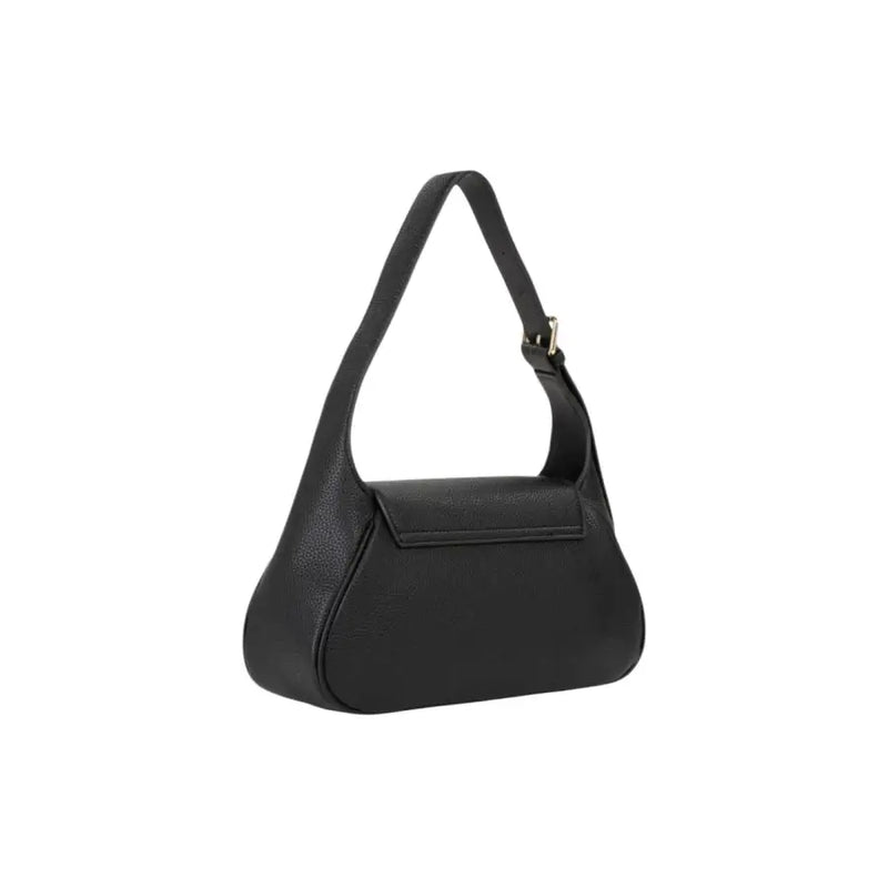 Valentino black pebbled leather shoulder bag with zip closure gold-tone hardware and interior pocket