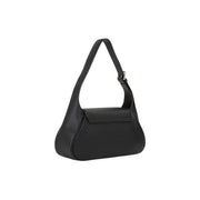 Valentino black pebbled leather shoulder bag with zip closure gold-tone hardware and interior pocket