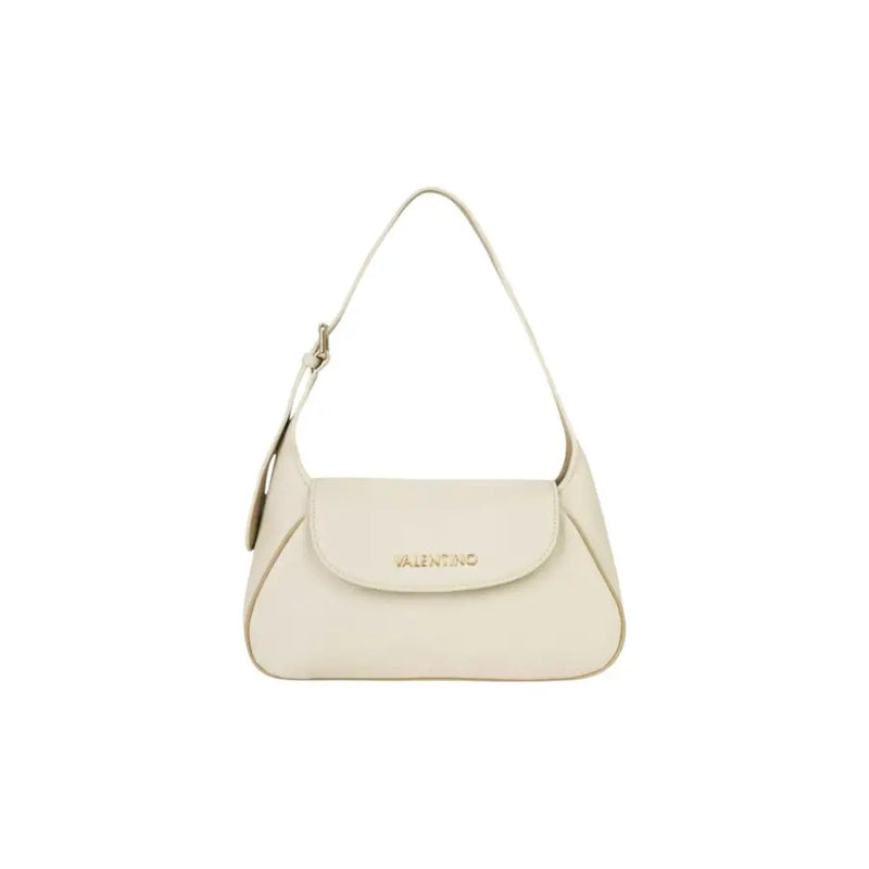 Sac bandoulière Valentino couleur crème, en cuir élégant, fermeture zippée et poche.