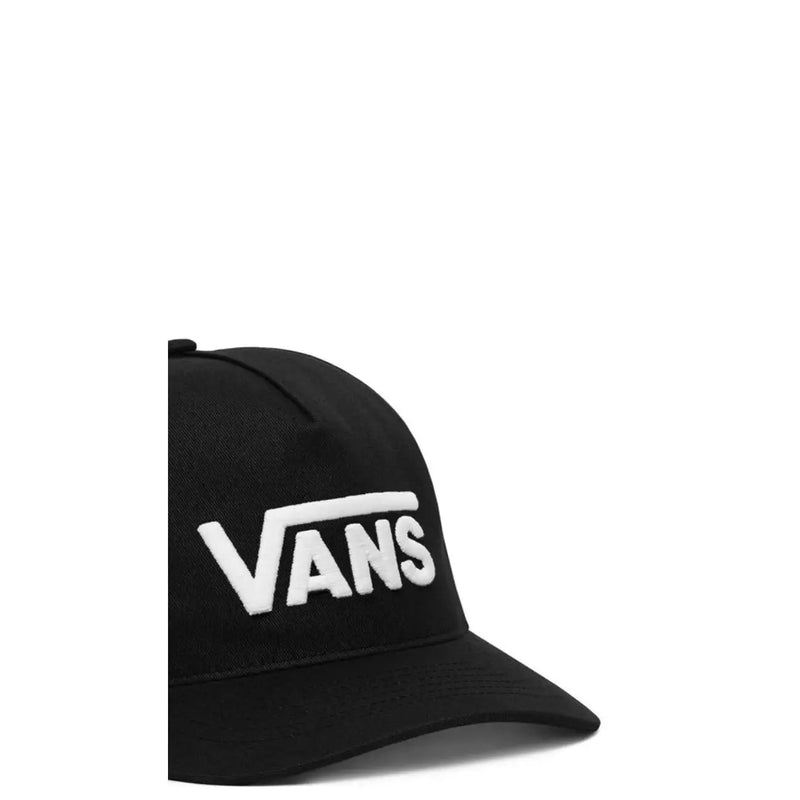 Black vans men cotton baseball cap with white embroidered logo suitable for spring summer accessory