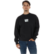 Sweat-shirt Vans noir pour homme, col rond en coton, avec logo blanc sur la poitrine, idéal pour l'automne et l'hiver.