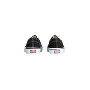 Vans Herren-Sneaker aus schwarzem Stoff, lässige Schuhe mit schwarzem Canvas im Old-Skool-Design, weißen Sohlen und roten Logo-Etiketten
