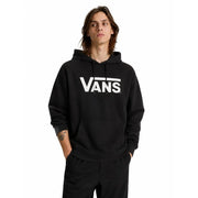 Schwarzer Vans Herren-Hoodie aus Baumwoll-Fleece mit auffälligem weißen Logo auf der Brust