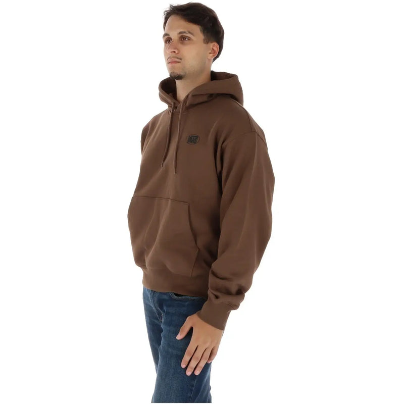 Brauner Vans Herren-Kapuzenpullover aus Baumwolle mit kleinem schwarzen Logo auf der Brust