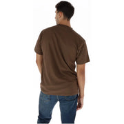 Vans men brown cotton t shirt short sleeve with a simple crew neck design suitable for casual wear