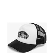 Black and white vans men cap with mesh back and embroidered logo made of polyester accessories vn 66xy281