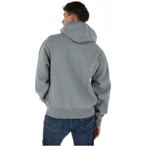 Grauer Vans Herren-Hoodie aus Baumwolle mit lockerer Passform, gerippten Bündchen und melierter Struktur