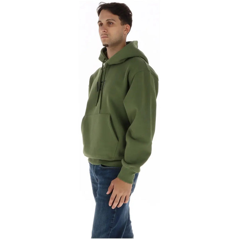 Olivgrüner Baumwoll-Hoodie für Herren von Vans mit Kapuze, Vordertasche, langen Ärmeln und Kordelzug