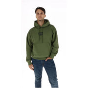 Olivgrüner Vans Herren-Baumwollhoodie mit langen Ärmeln und schwarzem Brustlogo für lässige Kleidung