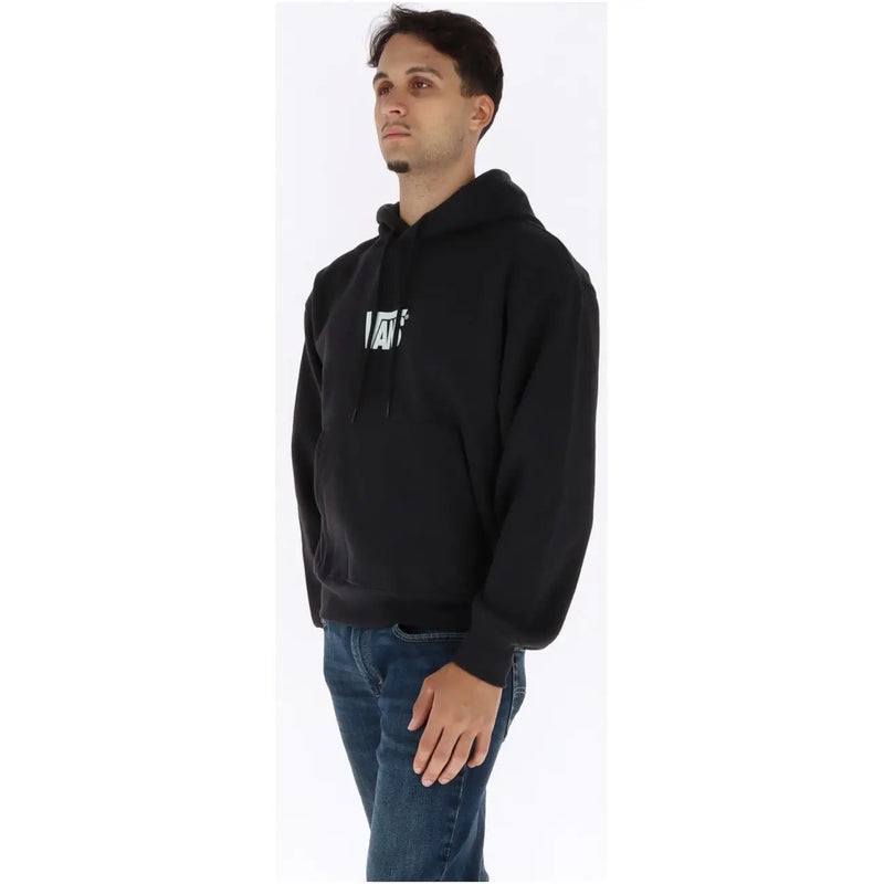 Schwarzer Vans Herren-Hoodie aus Baumwolle mit weißem Logo auf der Brust für lässige Anlässe