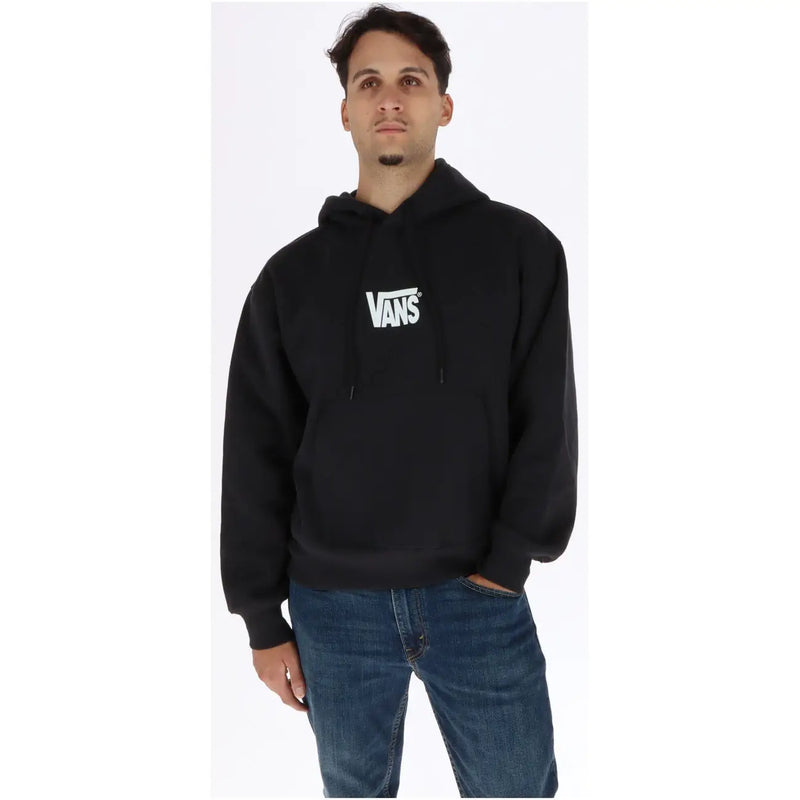 Schwarzer Vans Herren-Hoodie aus weicher Baumwolle mit weißem Logo auf der Brust