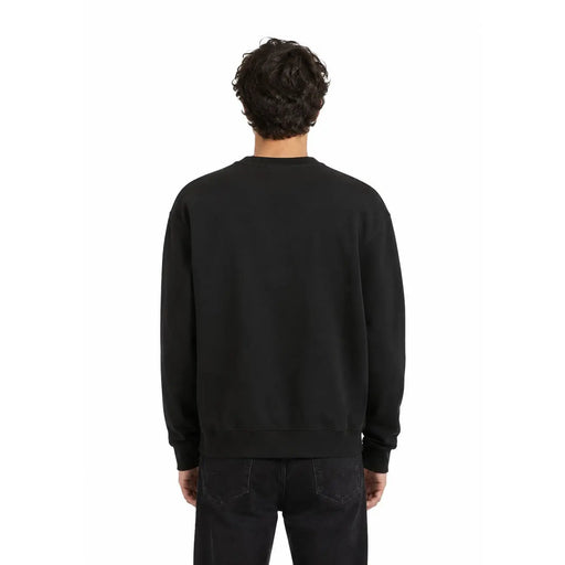 Schwarzes Vans Herren-Sweatshirt aus Baumwolle mit Rundhalsausschnitt, langen Ärmeln und gerippten Bündchen