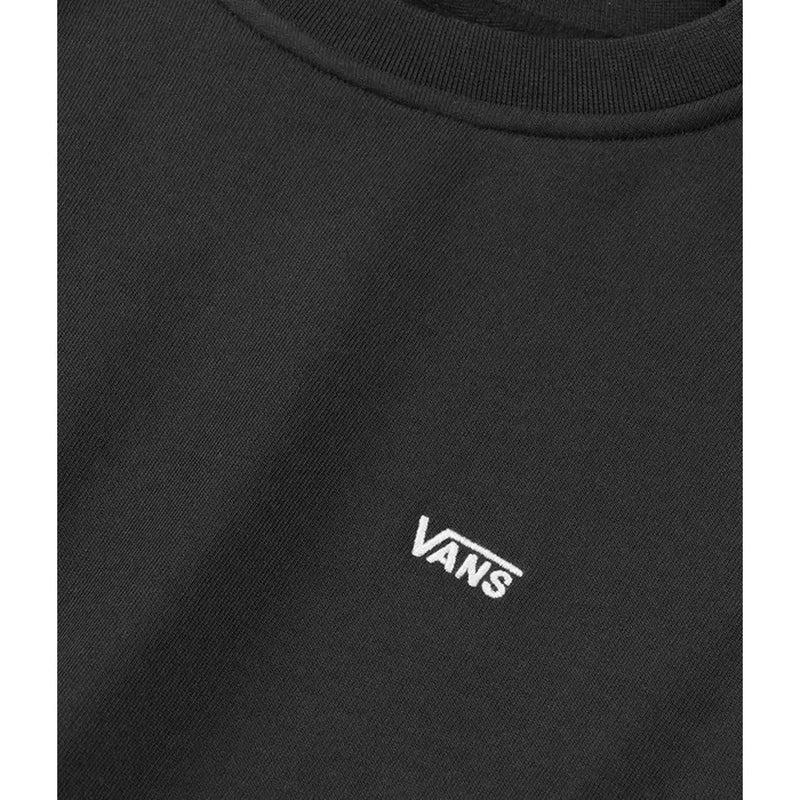 Schwarzes Vans Herren-Sweatshirt aus Baumwolle mit Rundhalsausschnitt und kleinem, weißem, gesticktem Logo auf der Brust