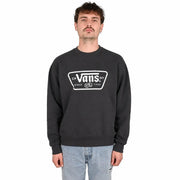 Black vans men cotton sweatshirt with round neck black color and white ca vans ny since 1966 logo and dice graphics