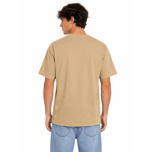 Vans men cotton t shirt beige short sleeved crew neck made from soft breathable fabric for casual wear