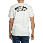 Vans men cotton t shirt white round neck with white vans off the wall skateboard logo printed on front