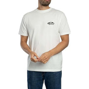 Vans men cotton t shirt white round neck with a black logo on the left chest and short sleeve design