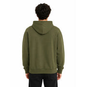 Grüner Vans Herren-Hoodie aus Baumwolle mit lockerer Passform und gerippten Bündchen in Olivgrün