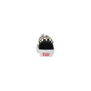 Vans men leather sneakers black buckle spring summer edition featuring black and white checkerboard pattern with red heel label