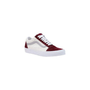 Vans Herren-Sneaker aus Leder, bordeauxrot, Old Skool, mit kastanienbrauner Wildleder-Zehenkappe, Canvas-Obermaterial und silbernem Seitenstreifen