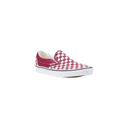 Vans men moccassin slip-on sneaker in red and white checked fabric with classic canvas design