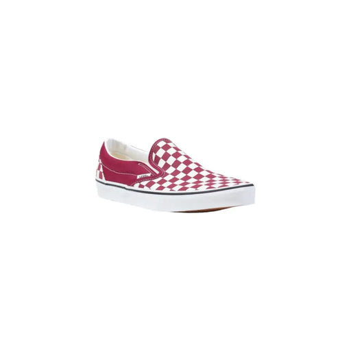 Vans Herren-Mokassin-Sneaker zum Hineinschlüpfen aus rot-weiß kariertem Stoff mit klassischem Canvas-Design